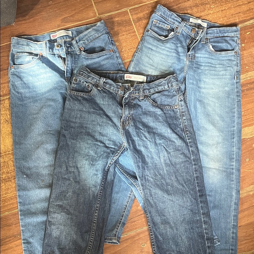 Three Levi Light and Dark Blue Denim Jeans Set